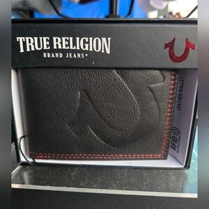 True Religion Black Leather Wallet